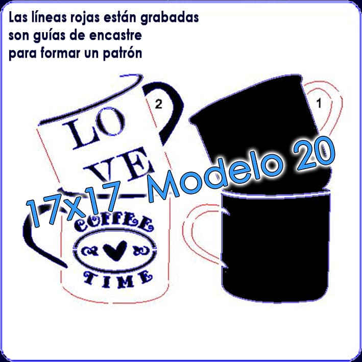 - Stencil 17x17cm Modelo 020 -